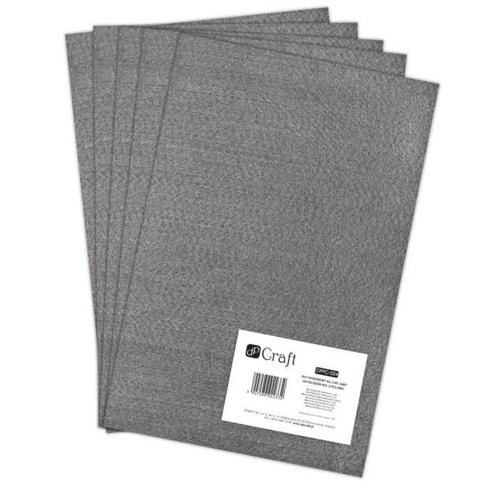 Fetru/pasla decorativa A4 (21x29.7cm), 2mm, 5 buc/set, gri, Dp Craft Fetru/pasla decorativa A4 (21x29.7cm), 2mm, 5 buc/set, gri, Dp Craft