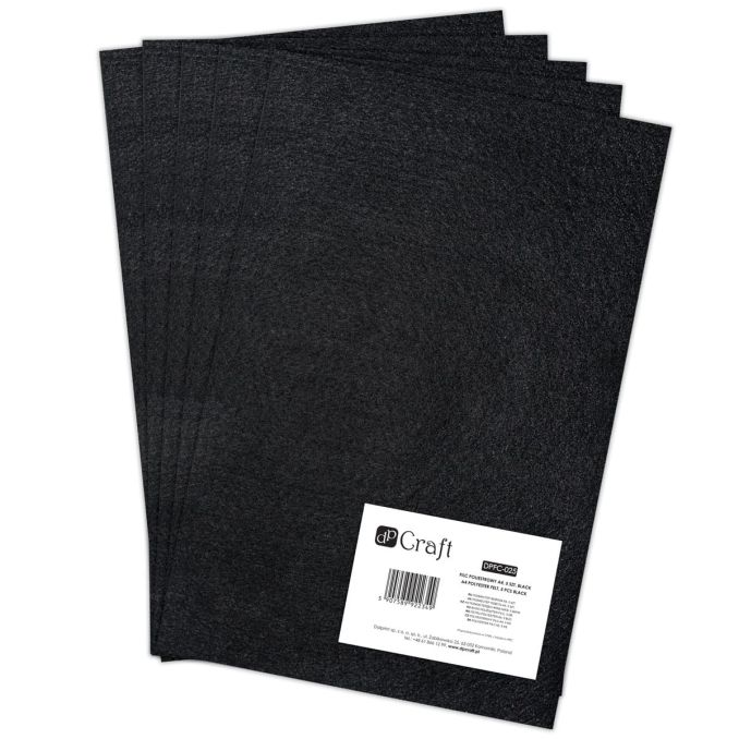 Fetru/pasla decorativa A4 (21x29.7cm), 2mm, 5 buc/set, negru, Dp Craft Fetru/pasla decorativa A4 (21x29.7cm), 2mm, 5 buc/set, negru, Dp Craft