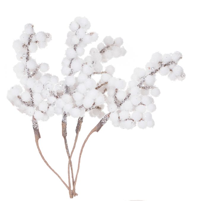 Ilicele/bobite decorative pe sarma, 10cm, 4 buc/set, alb, Dp Craft Ilicele/bobite decorative pe sarma, 10cm, 4 buc/set, alb, Dp Craft
