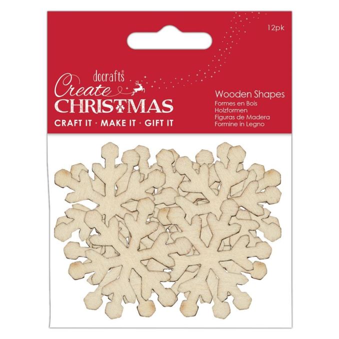 Figurine decorative din lemn - fulgi de zapada, 5cm, 12 buc/set, natur, Create Christmas Figurine decorative din lemn - fulgi de zapada, 5cm, 12 buc/set, natur, Create Christmas