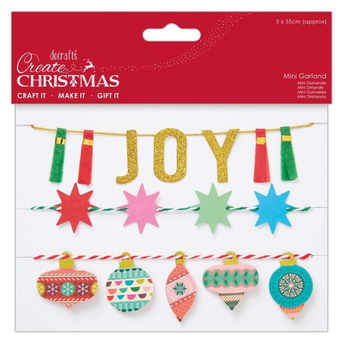 Mini ghirlande decorative de Craciun, 3 buc x 35cm/set, globulete de Craciun/stelute/Joy, Create Christmas Mini ghirlande decorative de Craciun, 3 buc x 35cm/set, globulete de Craciun/stelute/Joy, Create Christmas