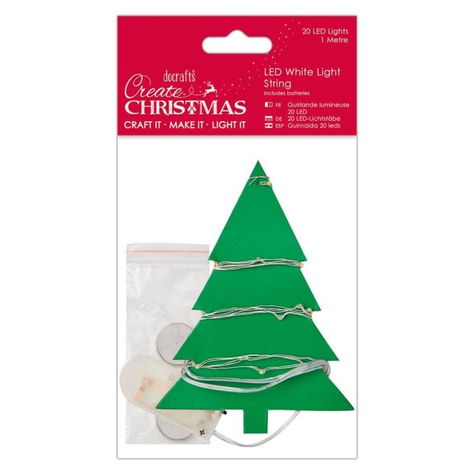 Banda decorativa cu 20 lumini LED, 1m, alb, Create Christmas Banda decorativa cu 20 lumini LED, 1m, alb, Create Christmas