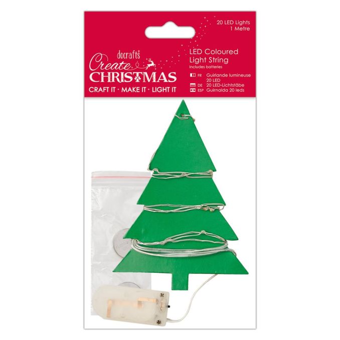 Banda decorativa cu 20 lumini LED, 1m, multicolor, Create Christmas Banda decorativa cu 20 lumini LED, 1m, multicolor, Create Christmas