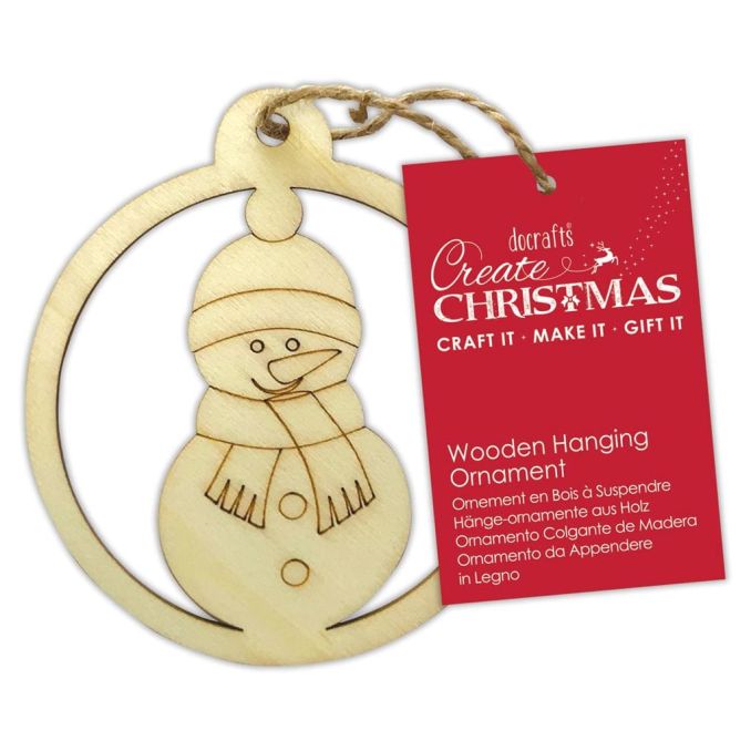Forme decorative din lemn - om de zapada, cu agatatoare, natur, Create Christmas Forme decorative din lemn - om de zapada, cu agatatoare, natur, Create Christmas