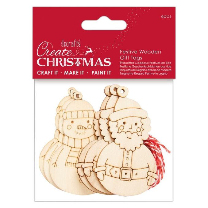 Figurine decorative din lemn - om de zapada si Mos Craciun, cu agatatoare, 6 buc/set, 8.5cm, natur, Create Christmas Figurine decorative din lemn - om de zapada si Mos Craciun, cu agatatoare, 6 buc/set, 8.5cm, natur, Create Christmas