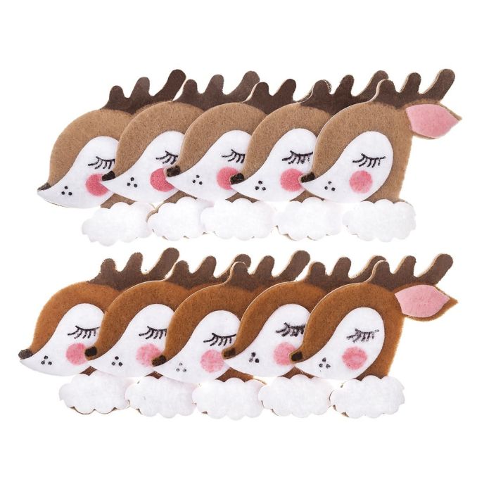 Figurine decorative din fetru - caprioara Bambi 3D, adezive, 6x4cm, 10 buc/set, Dp Craft Figurine decorative din fetru - caprioara Bambi 3D, adezive, 6x4cm, 10 buc/set, Dp Craft