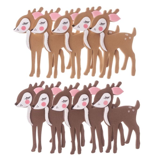 Figurine adezive din spuma/hartie gumata - caprioara Bambi 3D, 6x4cm, 10 buc/set, Dp Craft Figurine adezive din spuma/hartie gumata - caprioara Bambi 3D, 6x4cm, 10 buc/set, Dp Craft
