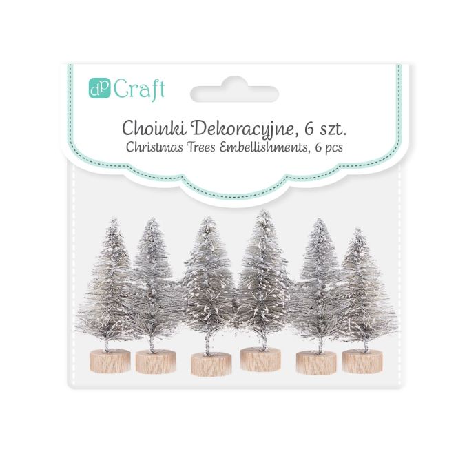 Braduti decorativi, 5cm, 6 buc/set, argintiu, Dp Craft