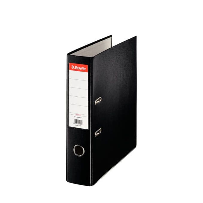 Bibliorafturi - Biblioraft plastifiat A4, 75mm, negru, Esselte Economy