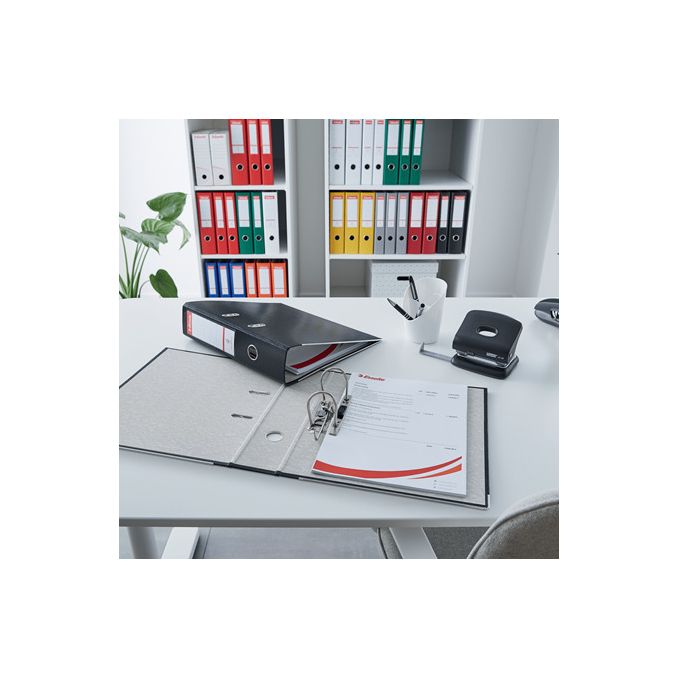 Bibliorafturi - Biblioraft plastifiat A4, 75mm, negru, Esselte Economy