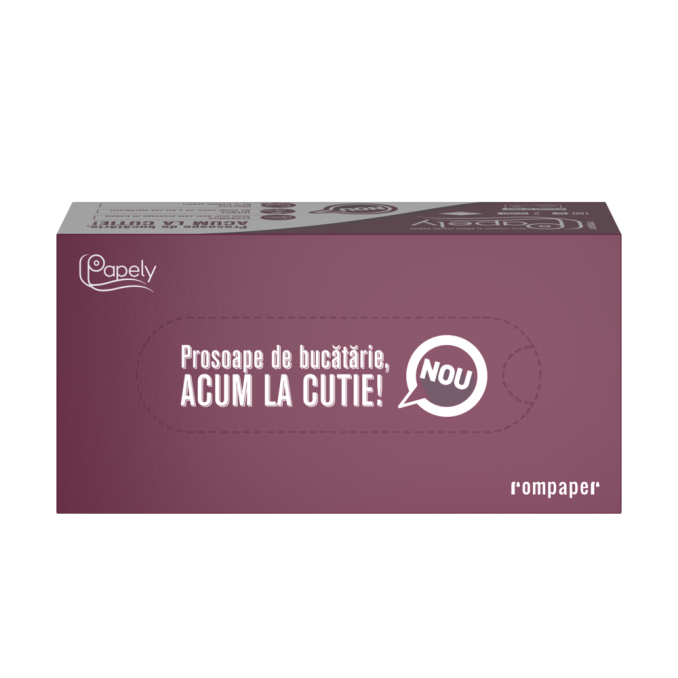 Hartie igienica, prosoape si servetele - Prosoape de bucatarie la cutie Papely, 21x20.5cm, 2 straturi, 160 buc/cutie, alb