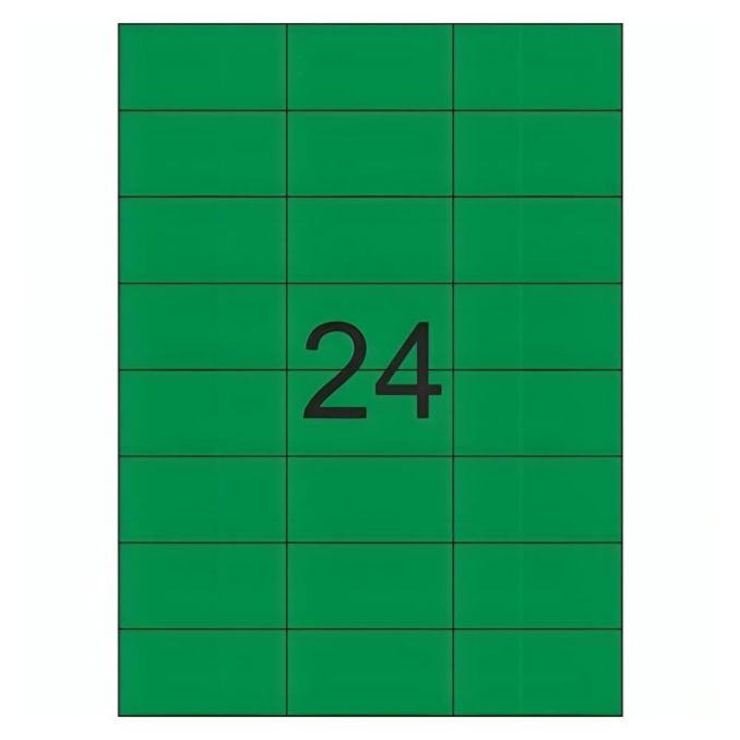 Etichete autoadezive - Etichete autocolante color Tanex, 24/A4, 64x 34mm, 25 coli/top, verde fluorescent