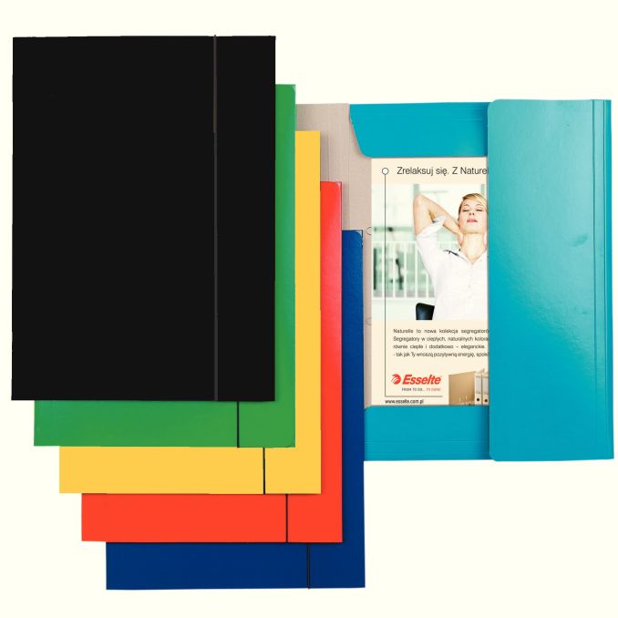 Mape - Mapa carton A4, cu elastic, negru, Esselte Economy