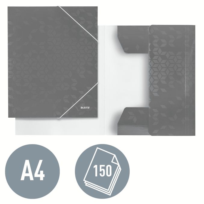 Mape - Mapa carton A4, cu elastic, alb, Leitz WOW