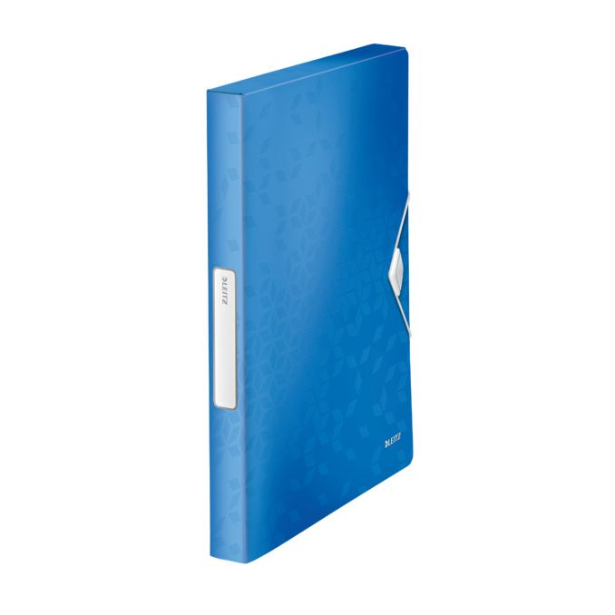 Mape - Mapa plastic A4, cu elastic, burduf 30mm, albastru metalizat, Leitz WOW Jumbo