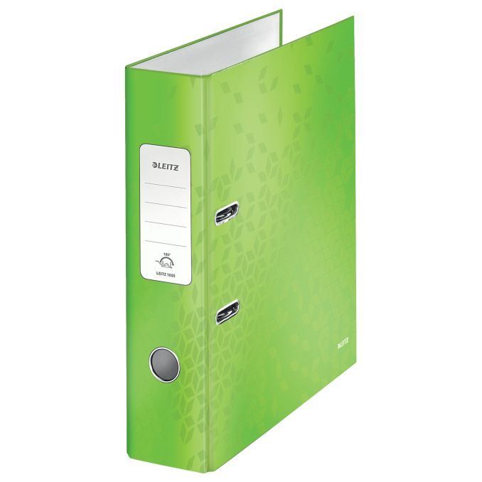 Bibliorafturi - Biblioraft plastifiat A4, 80mm, 180 grade, verde, Leitz WOW