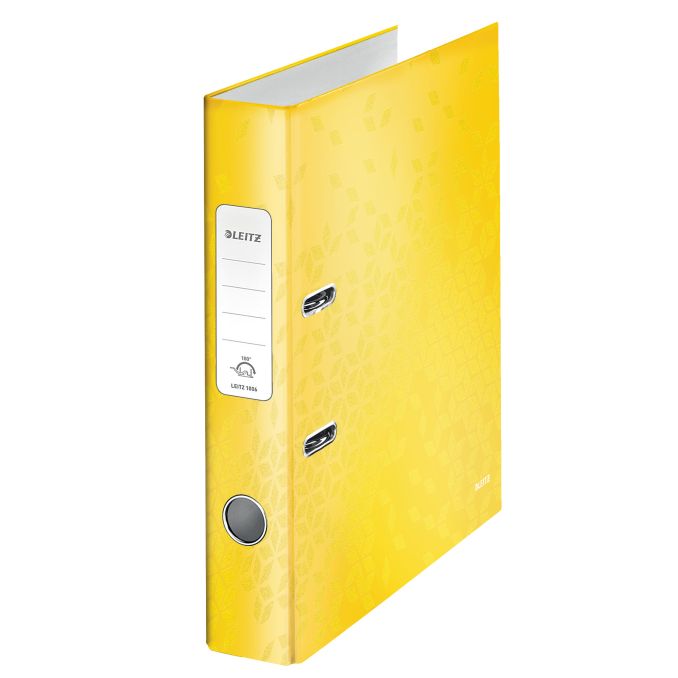 Bibliorafturi - Biblioraft plastifiat A4, 52mm, 180 grade, galben, Leitz WOW