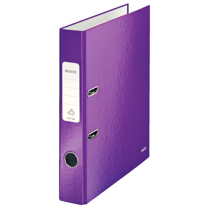 Bibliorafturi - Biblioraft plastifiat A4, 50mm, 180 grade, mov metalizat, Leitz WOW Bibliorafturi - Biblioraft plastifiat A4, 50mm, 180 grade, mov metalizat, Leitz WOW
