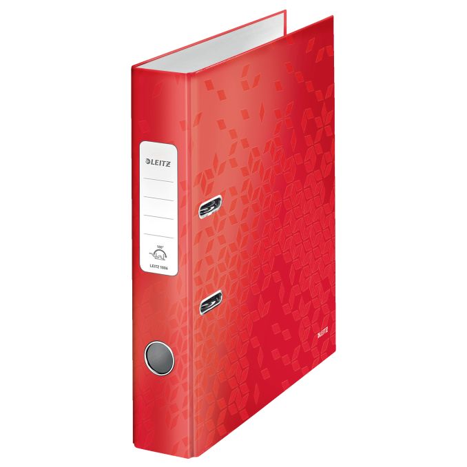 Bibliorafturi - Biblioraft plastifiat A4, 50mm, 180 grade, roșu metalizat, Leitz WOW Bibliorafturi - Biblioraft plastifiat A4, 50mm, 180 grade, roșu metalizat, Leitz WOW