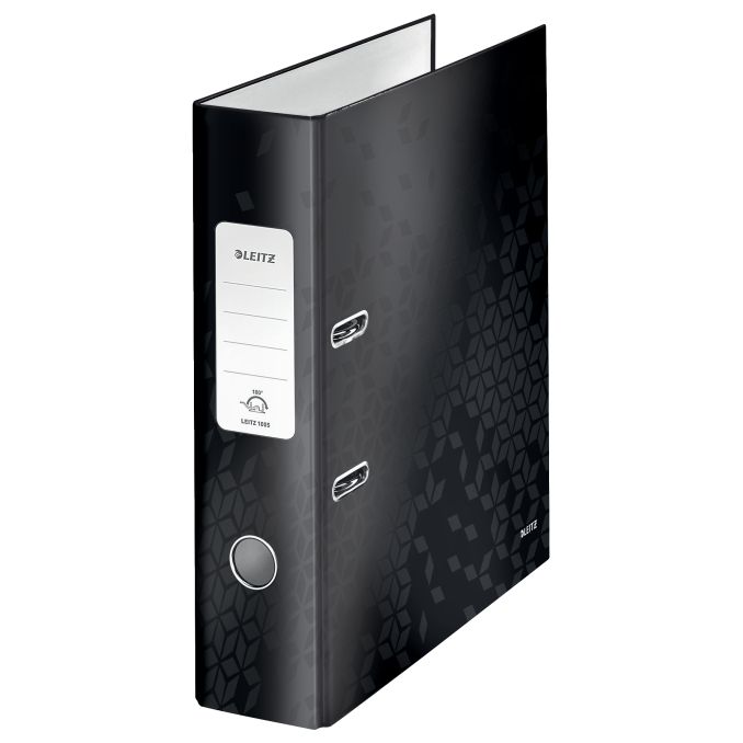 Bibliorafturi - Biblioraft plastifiat A4, 80mm, 180 grade, negru, Leitz WOW Bibliorafturi - Biblioraft plastifiat A4, 80mm, 180 grade, negru, Leitz WOW