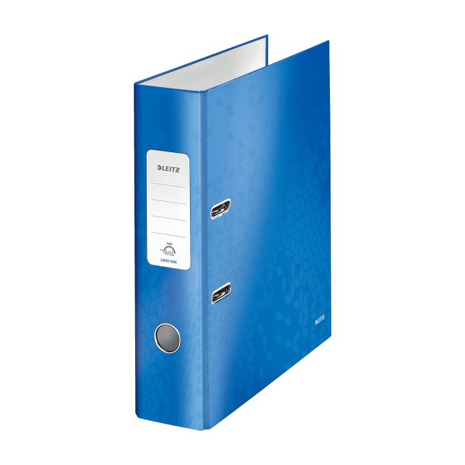 Bibliorafturi - Biblioraft plastifiat A4, 80mm, 180 grade, albastru metalizat, Leitz WOW Bibliorafturi - Biblioraft plastifiat A4, 80mm, 180 grade, albastru metalizat, Leitz WOW