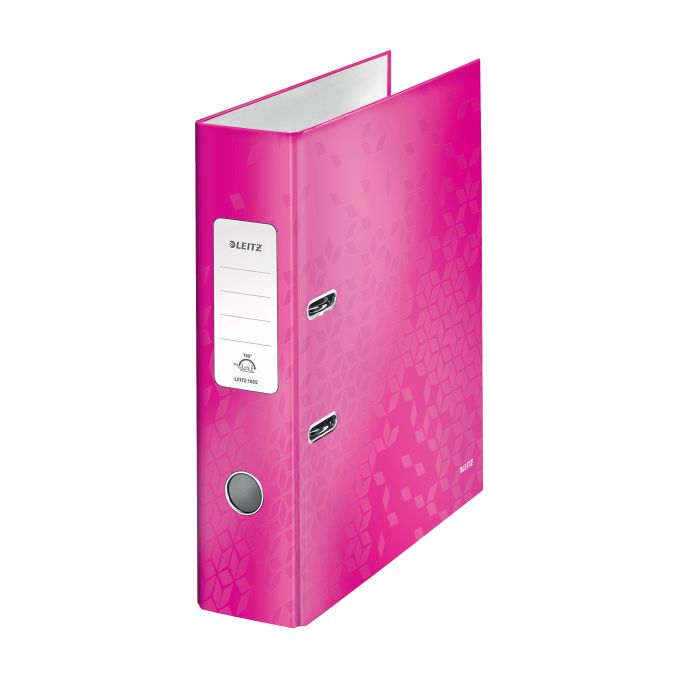 Bibliorafturi - Biblioraft plastifiat A4, 80mm, 180 grade, roz metalizat, Leitz WOW Bibliorafturi - Biblioraft plastifiat A4, 80mm, 180 grade, roz metalizat, Leitz WOW
